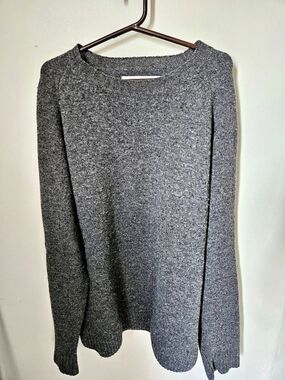 Wills Speckled Merino Crewneck Sweater Gray Large